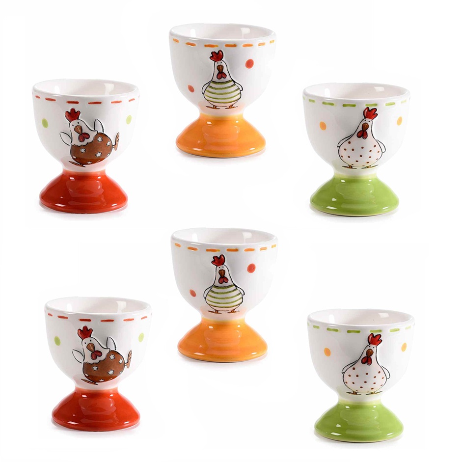 Portauovo in ceramica decorata con decori di Pasqua assortiti