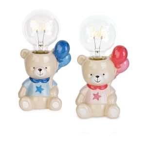 Lampada Orsetto con Luce Led Lampadina e scritta Baby