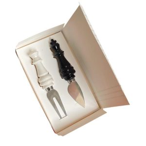 Set posate formaggio modello scacchi confezione regalo