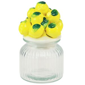 Barattolo ermetico in vetro e coperchio limoni in ceramica