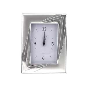 Orologio sveglia in argento lucido e satinato