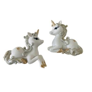 Calamite a forma di Unicorno grandi con glitter oro e argento