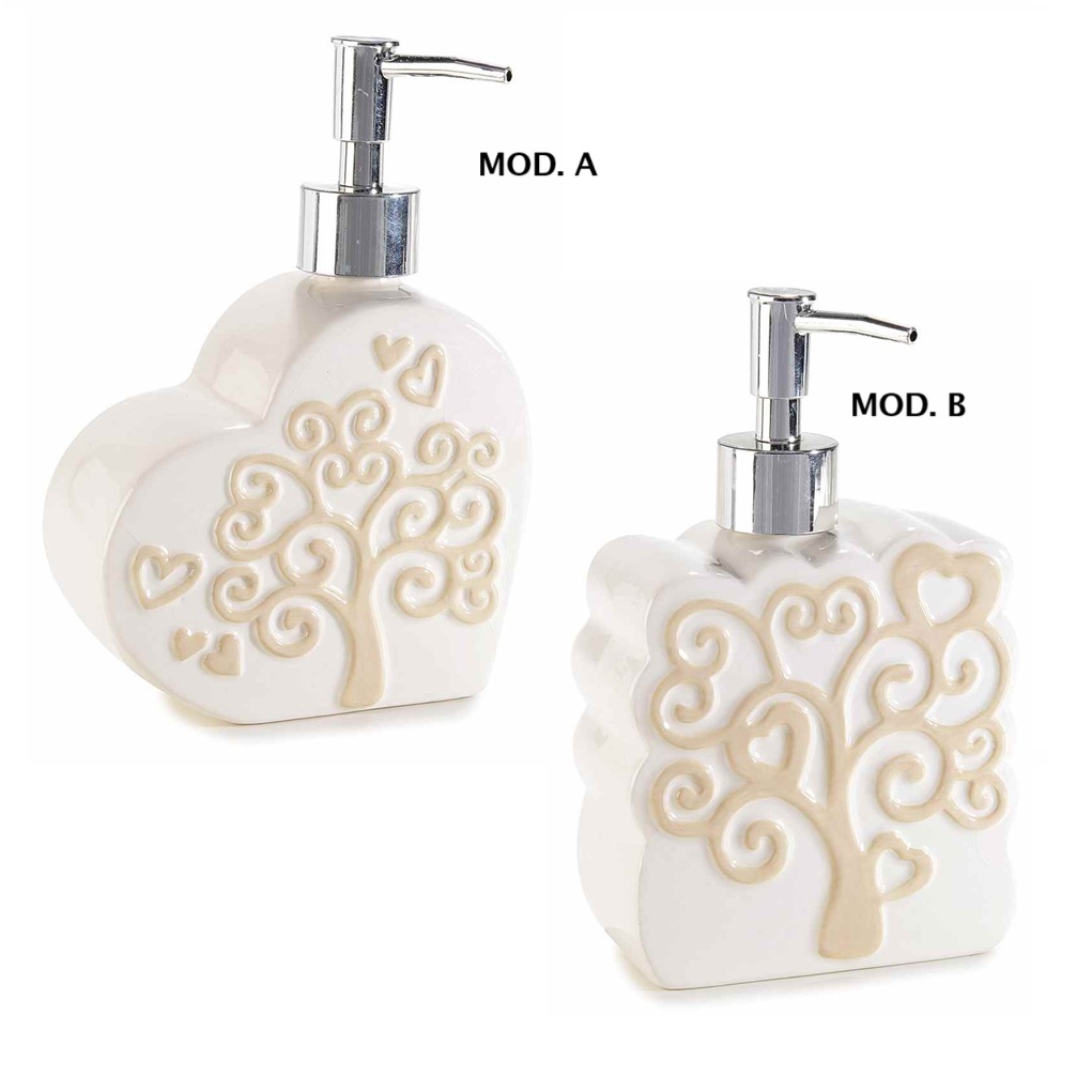 Dispenser in ceramica con Albero della Vita e sapone liquido profumo vaniglia
