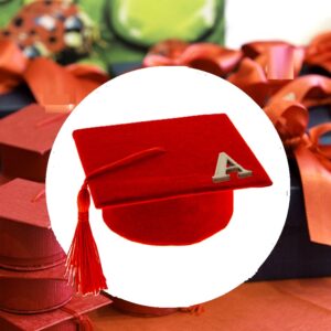 Scatolina portaconfetti tocco rosso con nappina rossa personalizzata Laurea