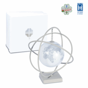 Sfera Luce Led Mappamondo su stand modello Atomo o Spazio Bomboniera Solidale ABIO