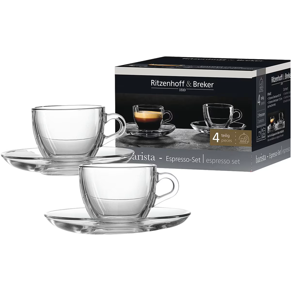 Set 2 Tazzine Caffè espresso in vetro