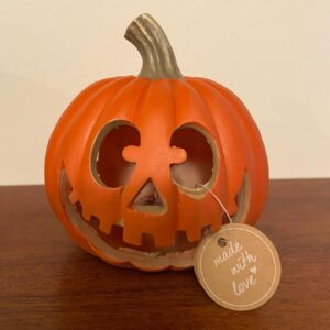 Zucca con luce Led in resina dipinta