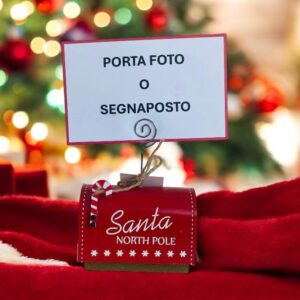 Portafoto segnaposto cassetta delle posta Babbo Natale North Pole