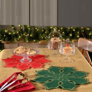 Tovagliette americane Natalizie a forma di Stella di Natale in feltro