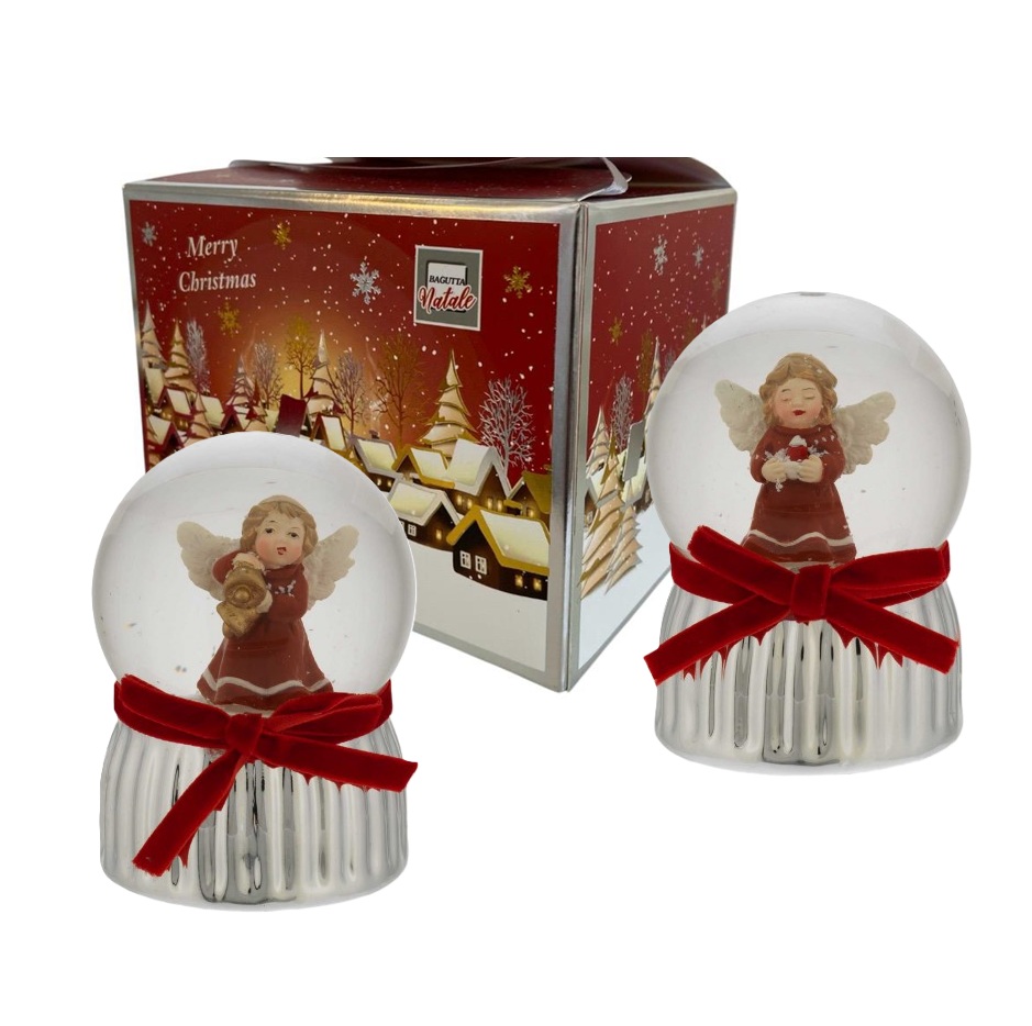 Boule de neige palla di neve natalizia con Angeli