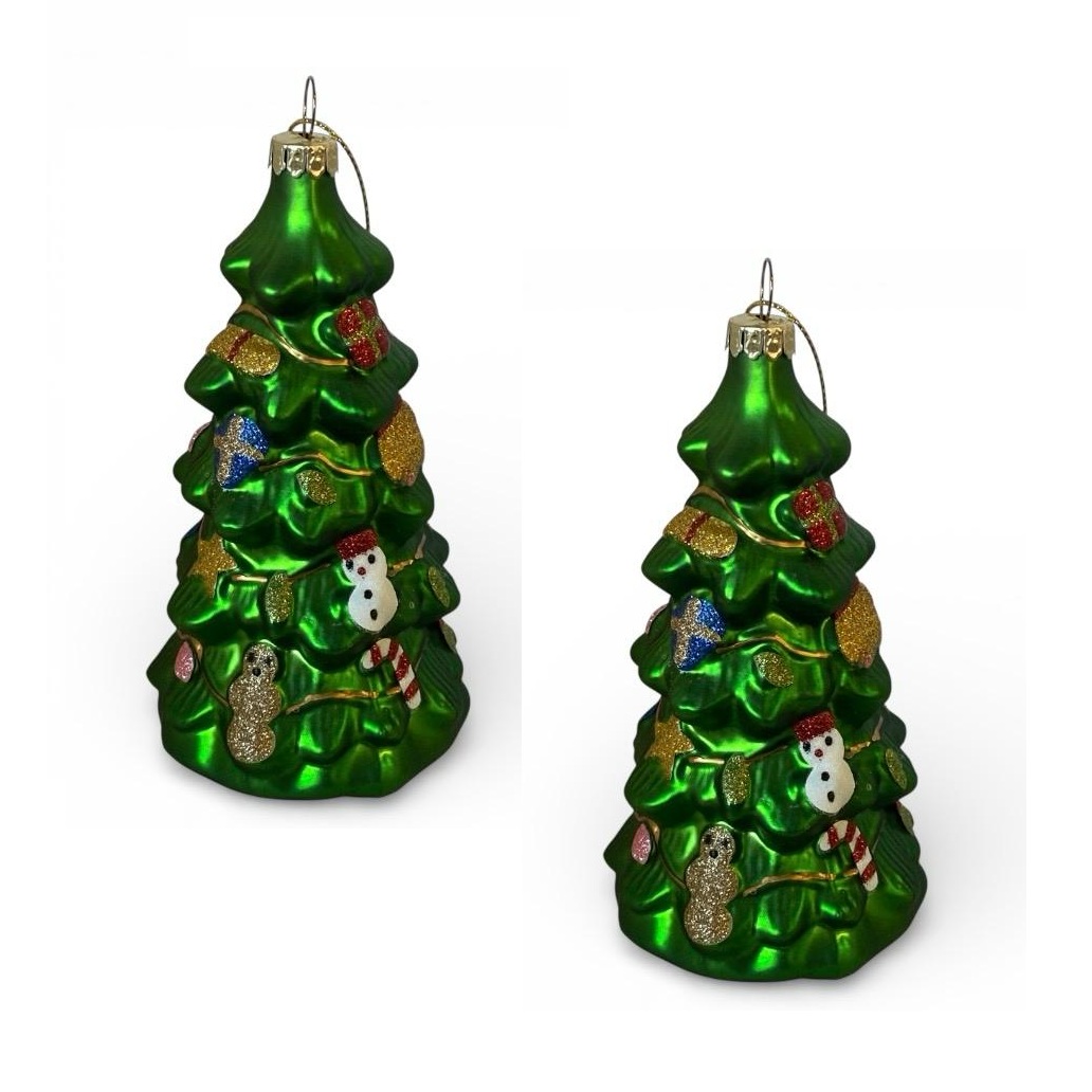 Addobbi natalizi in vetro soffiato a forma di Albero di Natale