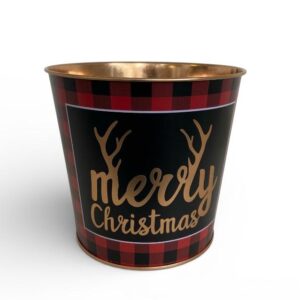 Cestino in latta con Decoro Tartan