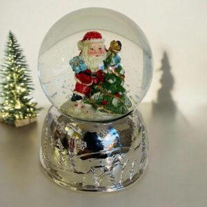 Palla di Neve con carillon e Babbo Natale