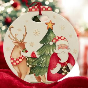 Sottopentola Natalizio con Babbo Natale renna e albero