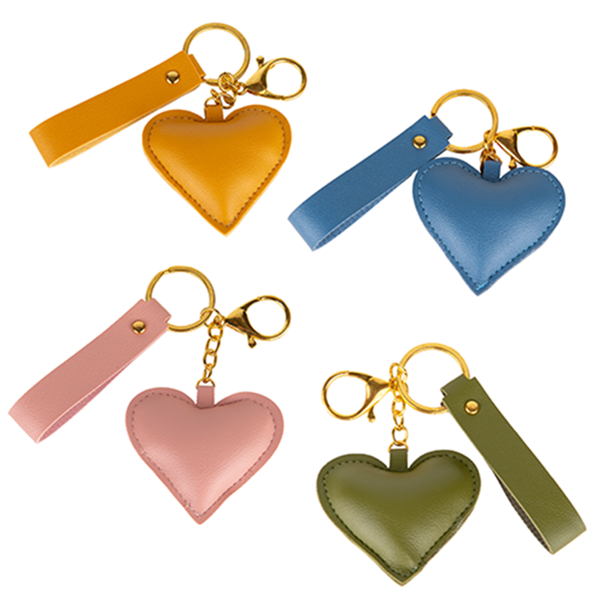 Portachiavi in ecopelle a forma di cuore colori assortiti