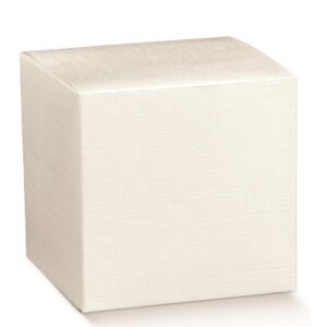 Scatole per bomboniera in cartoncino fibra bianco 9x9x12cm