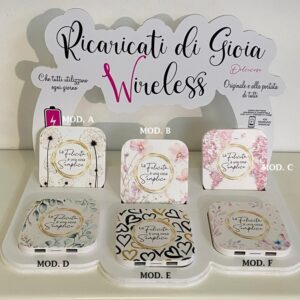 Caricabatterie wireless + usb decorato personalizzabile