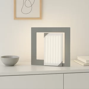 Lampada da appoggio moderna design geometrico color grigio