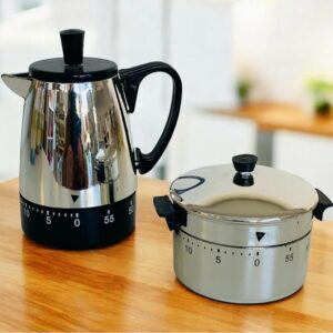 Timer da cucina vintage a forma di Bollitore e Pentola