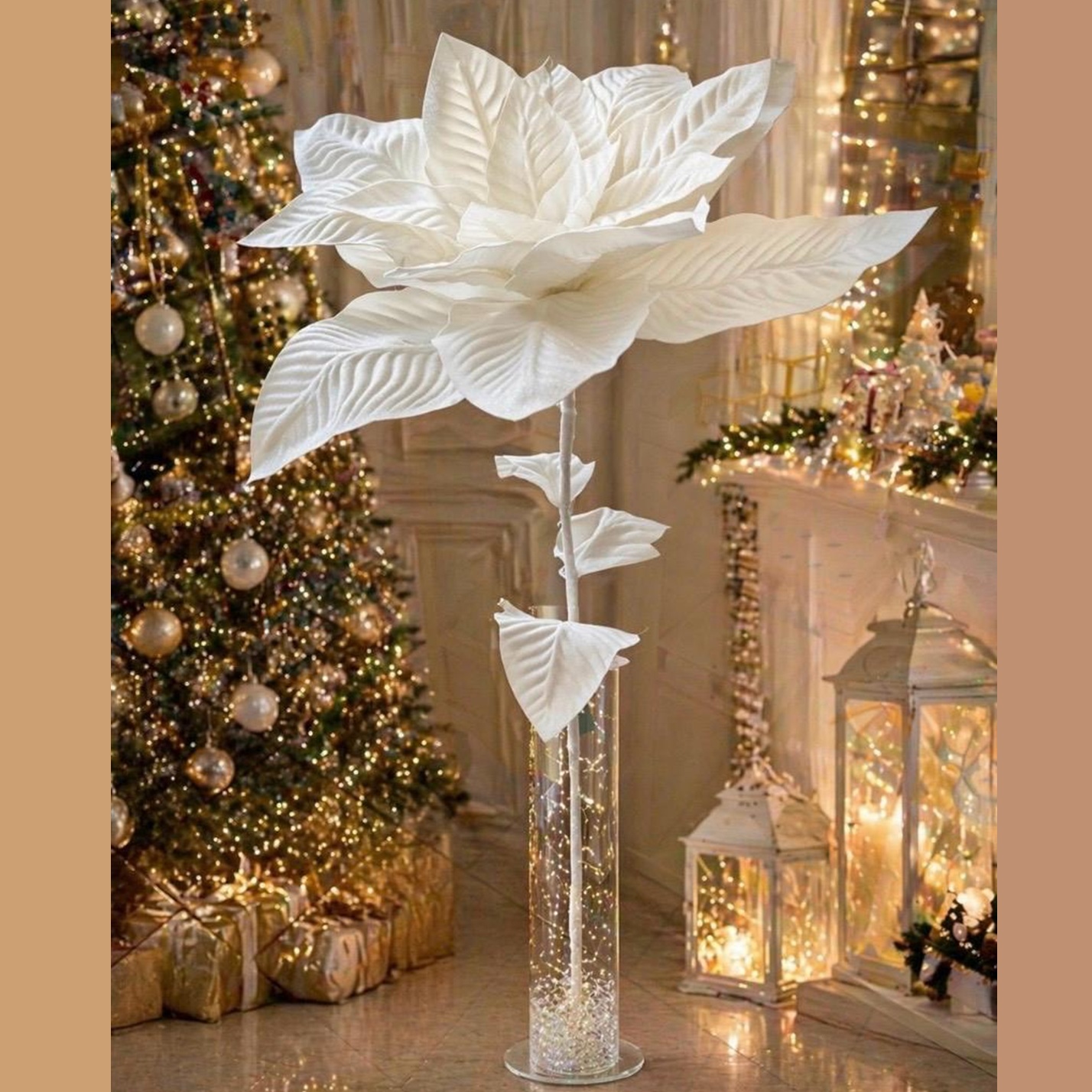 Stella di Natale Bianca maxi - Eleganza delle feste senza tempo