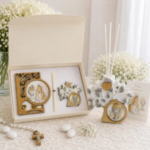 Set Idea regalo Comunione Bimba con immagine e profumatore